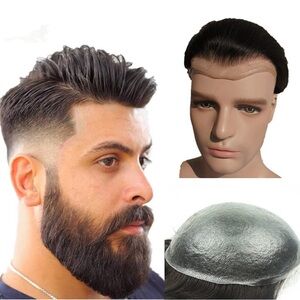 PU Skin Toupee for Men NLW European Human Hair Pieces for Mens 10x8"